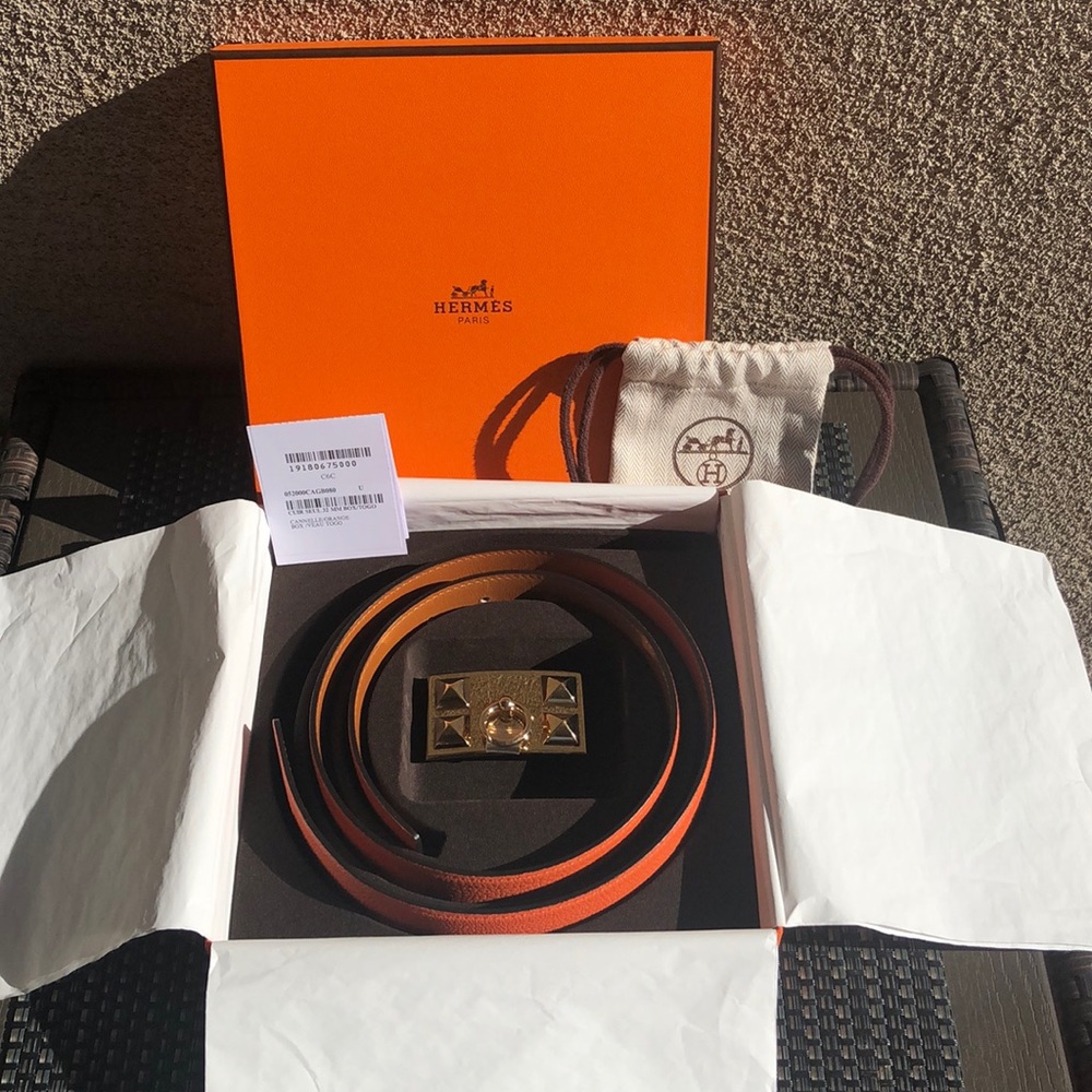 Hermes H32mm reversible belt with buckle Size 80